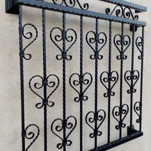 Vintage Wrought Iron French Balcony Railing Unit Handmade Handrail