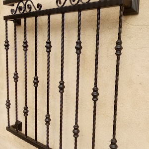 Vintage Wrought Iron French Balcony Railing Unit Handmade Handrail