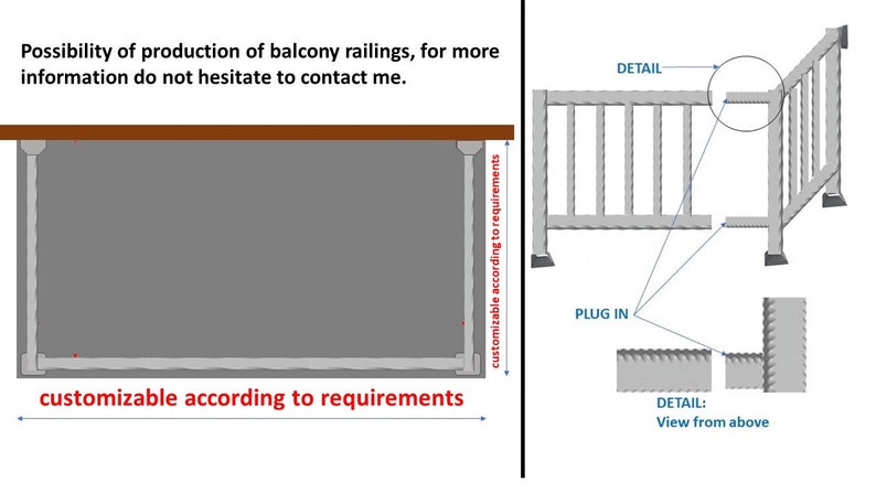 Industrial French Balcony Railing Unit Handmade Handrail Balustrades - Etsy