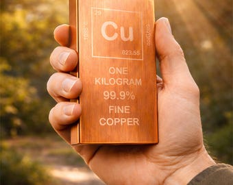 1kg Solid Copper Ingot 99.9% Pure Cu Bullion Bar Physical Metal Investment Self Certified Industrial Copper Collector Gift Asset