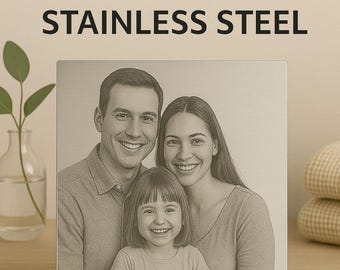Custom Photo on Stainless Steel, Engraved Photo Plaque, Custom Metal Art, Personalized Portrait from Your Photo – Perfect picture Gift
