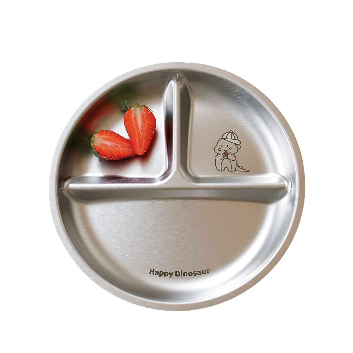 Stainless Steel Plates For Kids 4-Pack Kids' Divided Stainless