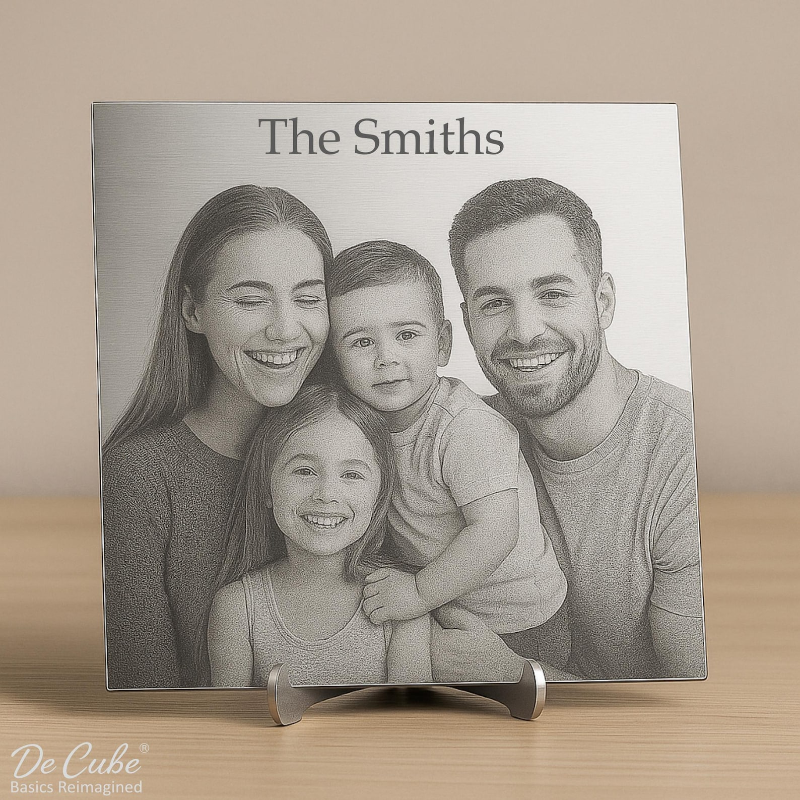 Custom Engraved Photo Plaque: Brushed Stainless Steel Portrait ...