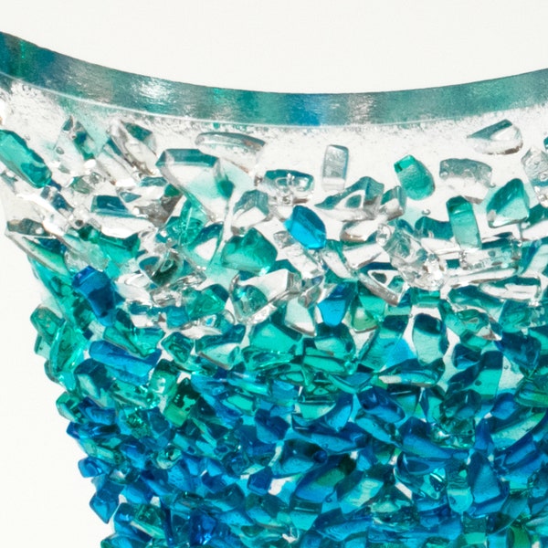 Aqua Splash - modern fused glass art sculpture - Sorg Glass Art - Lee Sorg