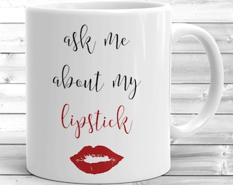 Lipstick Mug ~ Lipsense ~ Gloss Boss ~ Boss Babe ~ Lip Boss ~ Gift For Girl Boss ~ Makeup Brush Mug ~ Chic Coffee Mug ~ Gift For Wife
