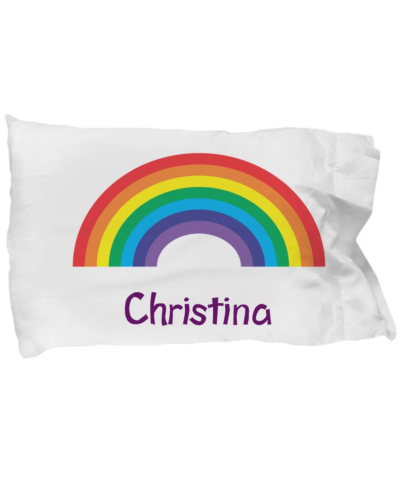 Kids Pillow Case Bright Rainbow Microfiber Pillowcase Etsy