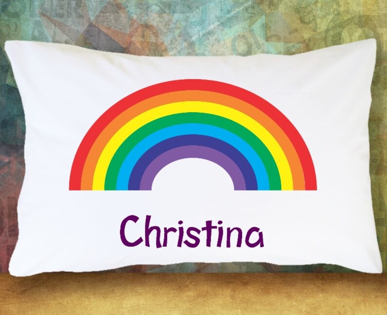 Kids Pillow Case Bright Rainbow Microfiber Pillowcase Etsy