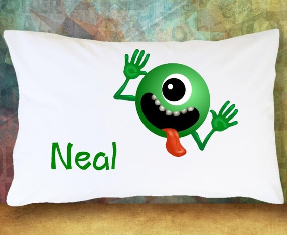 Kids Pillow Case Green Alien Microfiber Pillowcase Kids Etsy