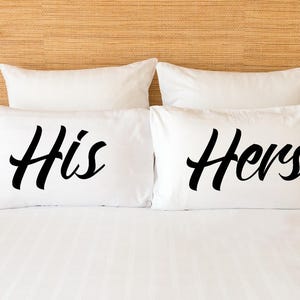 Couples Pillow Cases ~ His and Hers ~ Microfiber Pillowcases ~ Custom Pillowcases ~ Pillow Cases for Wedding Anniversary Birthday