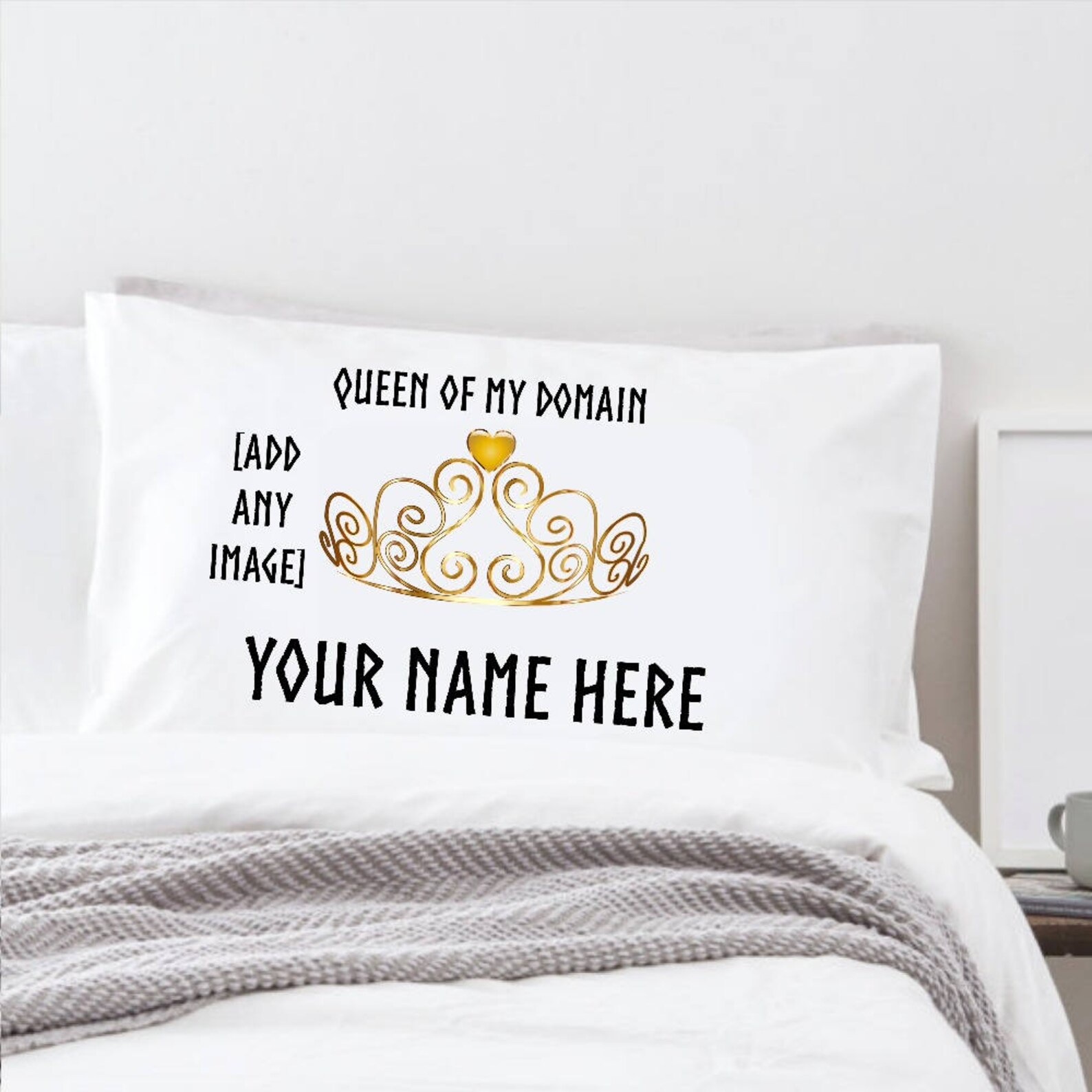 Custom Pillow Case White Standard Microfiber Pillowcase Personalized