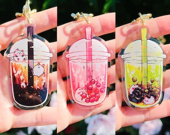 Bubble tea keychain | Boba keychain | Cute food keychain | Cute snack keychain