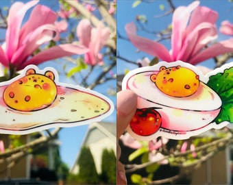 Cute egg stickers | food sticker | Cute vinyl sticker | Cute laptop decal