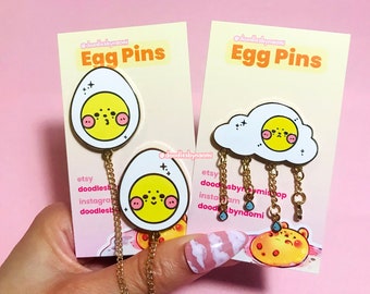 Egg enamel pin | Egg pins | Snack enamel pin | Food enamel pin