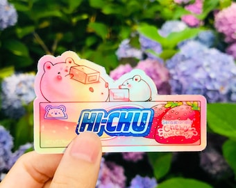 Holografischer Hi-Chew Sticker | Süßer Snack Sticker | Niedlicher Vinyl-Aufkleber | Niedlicher Laptop Aufkleber