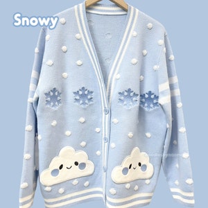 Sweater weather cardigans Cloud cardigan Cute cardigan Kawaii apparel Please read description Snowy