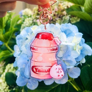 Yakult keychain | Snack keychain | Cute hamster keychain | Cute keychain