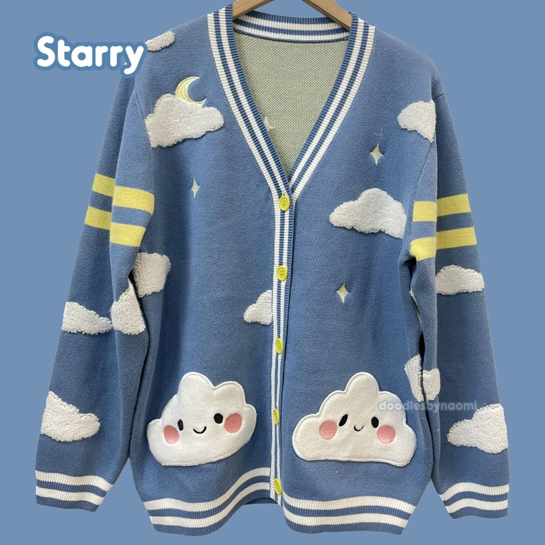 Sweater weather cardigans Cloud cardigan Cute cardigan Kawaii apparel Please read description Starry