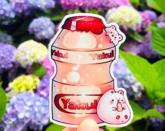 Yakult Sticker | Joghurt Trinkaufkleber | Niedliche Vinyl Sticker | Niedlicher Laptop-Aufkleber