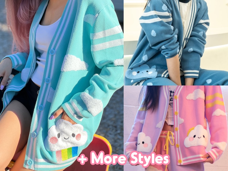 Sweater weather cardigans Cloud cardigan Cute cardigan Kawaii apparel Please read description image 1