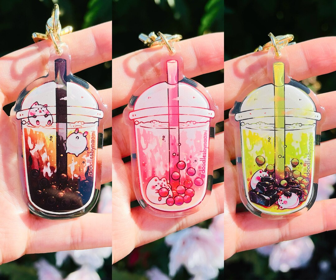 Bubble Tea Keychain Boba Keychain Cute Food Keychain Etsy Canada
