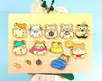 Hamster enamel pins | Japanese Anime enamel pins | Animal enamel pin | Cute enamel pin | Enamel pin