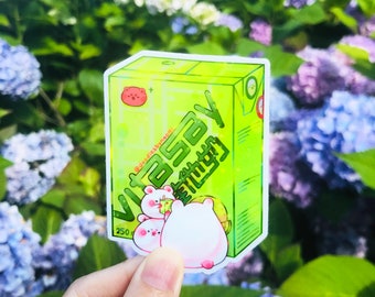 Melon Vitasoy sticker | Vita drink sticker | Cute hamster sticker | Cute laptop decal