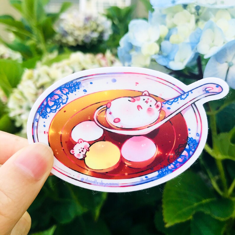 Tang Yuan Sticker Food Sticker Asian Sticker Cute Vinyl Etsy Canada
