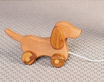 pull along toy dog on wheels
