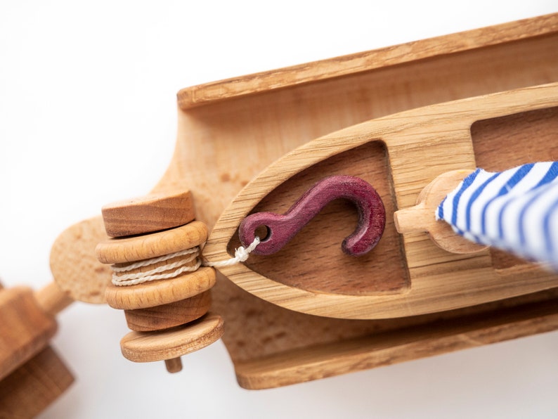 Tow Truck and Sailboat Wooden Toy Boat Trailer Car Toy Etsy