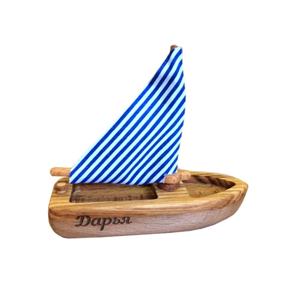 wooden toy sailboat