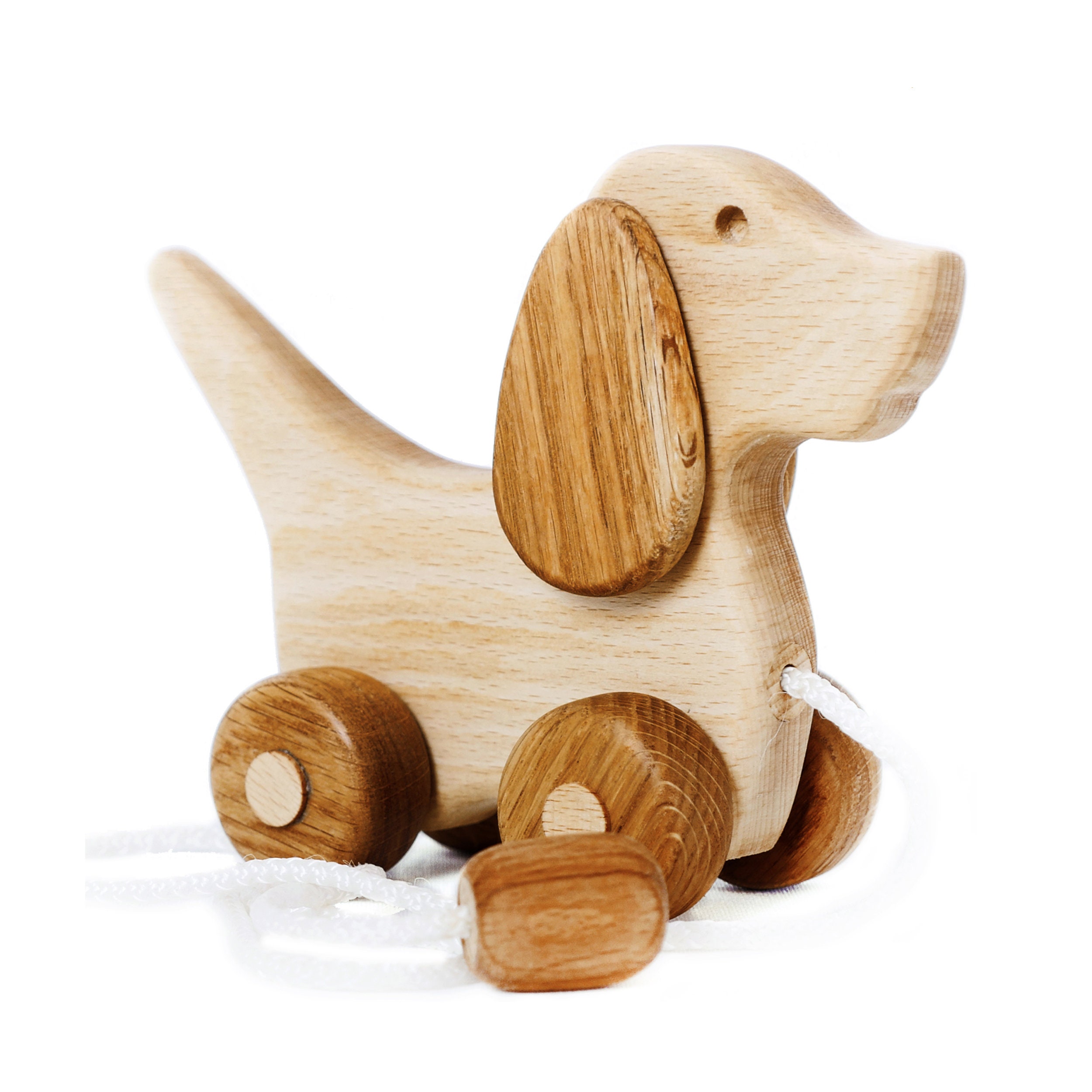Wooden Pull Toy Dog Beagle on a String. Walk Along Toy. Etsy Canada