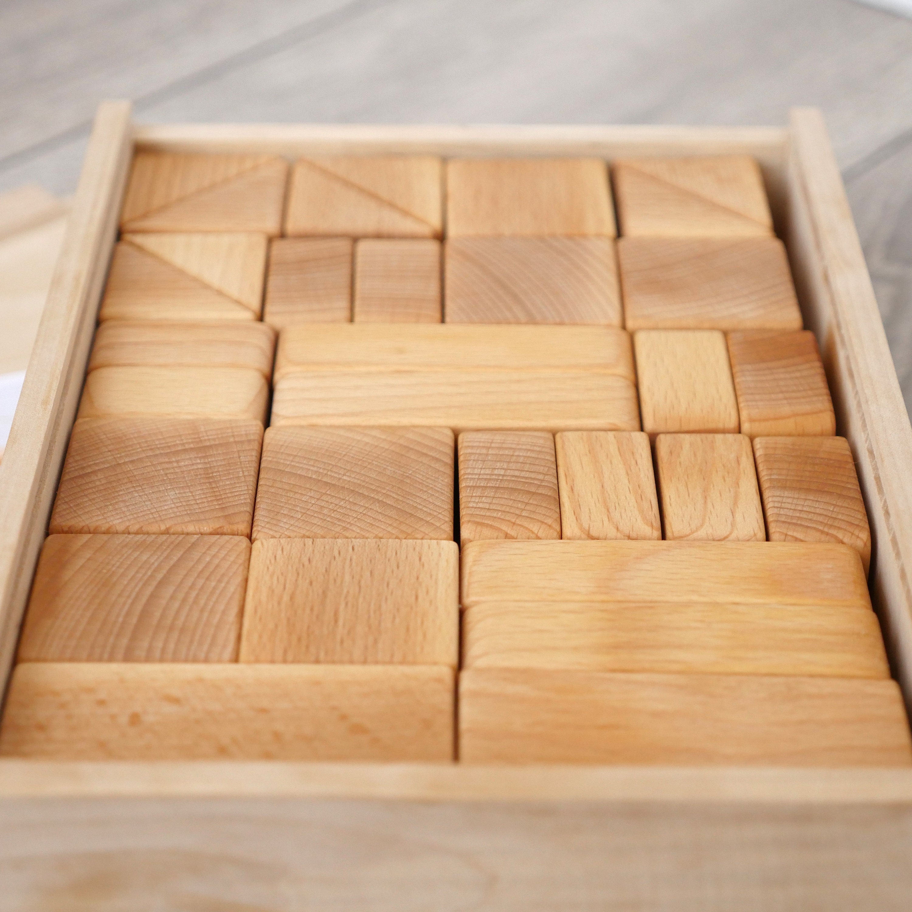 Natural Wood Building Blocks with Box Wooden Block Set Etsy