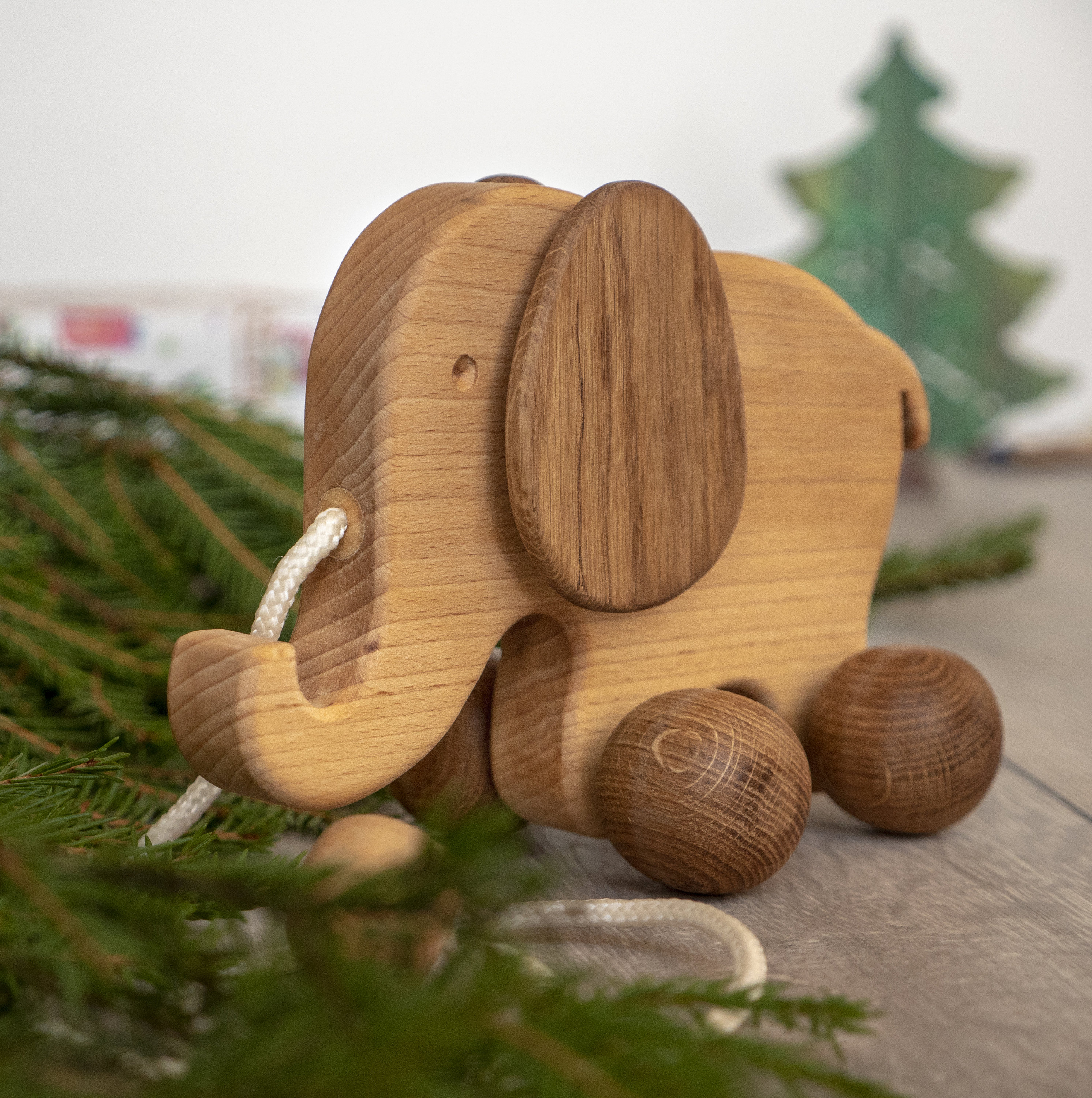 Wooden Elephant Toy Wood Push Toys Wooden Elephant Pull Toy Etsy UK