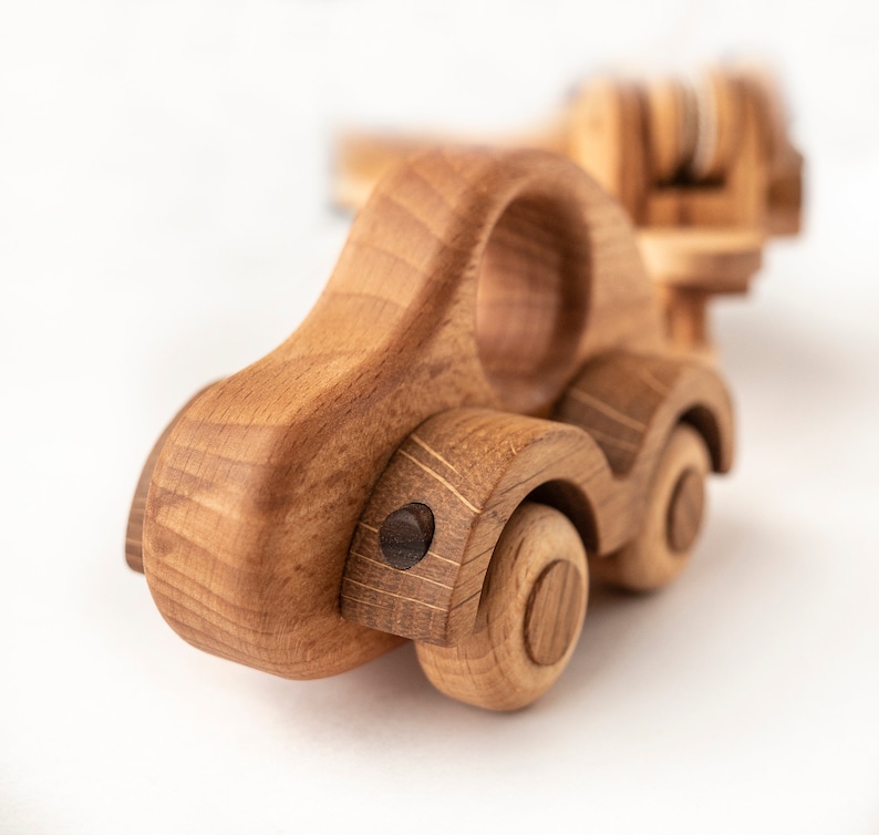 Tow Truck and sailboat wooden toy boat trailer car Toy Etsy