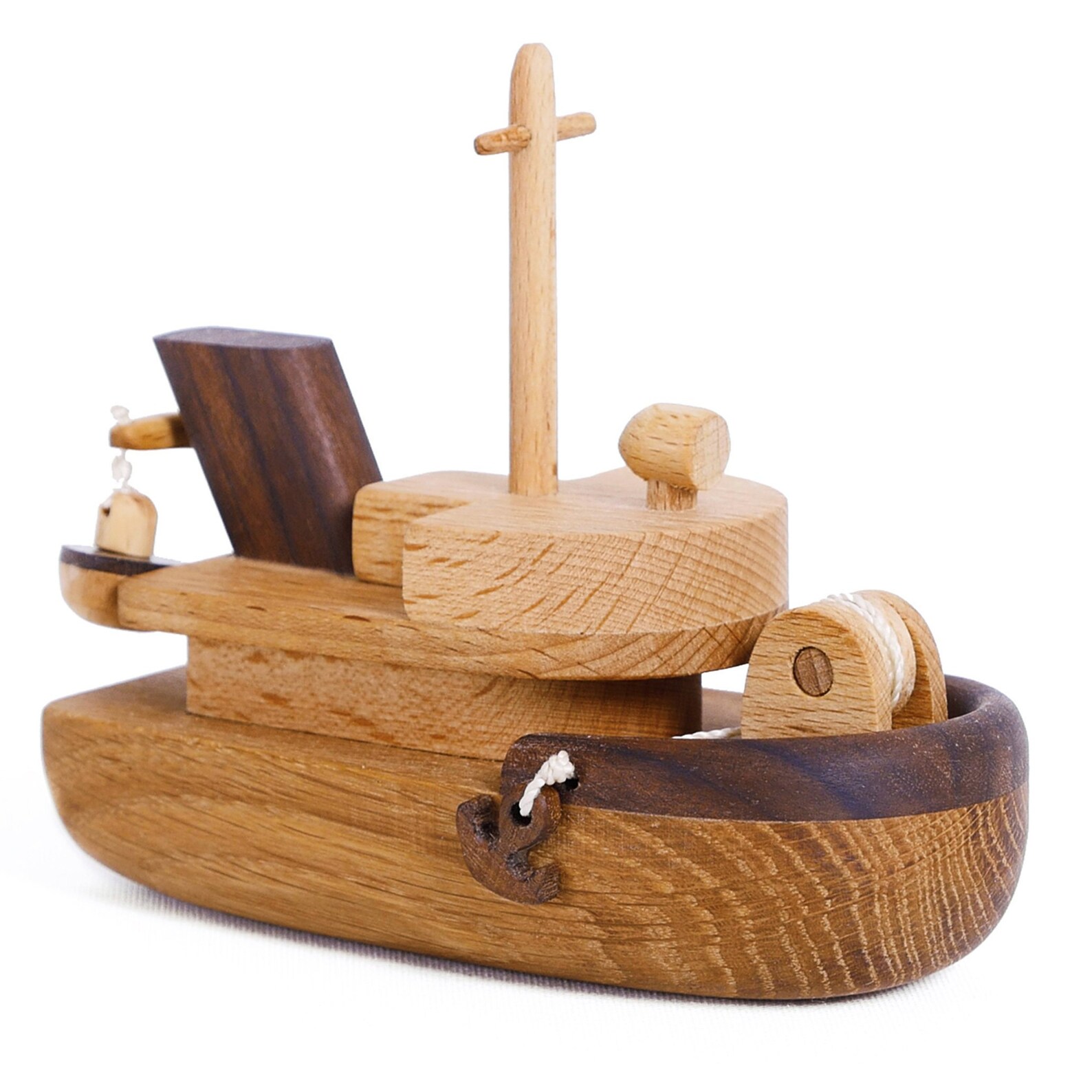 Balacoo Holz Fischerboot Modell - Mini Segelboot Deko Für Garten & Zimmer