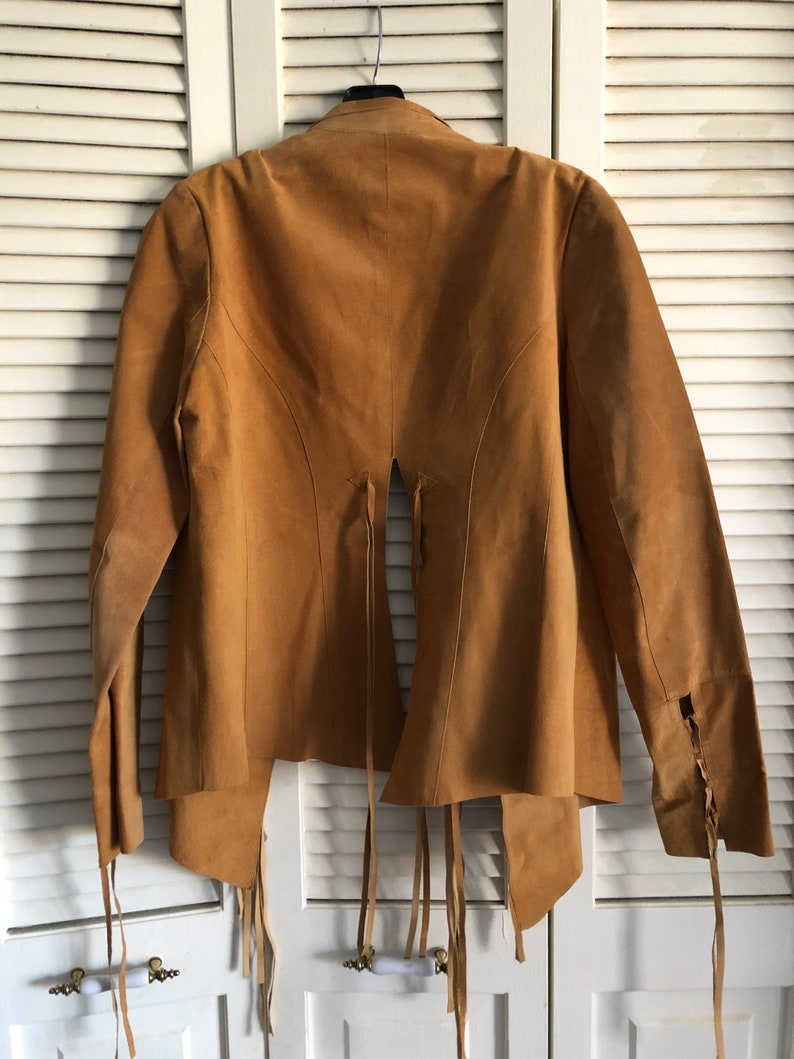 Amazing Suede Fringe Leather Jacket Boho Festival Penny Lane Style