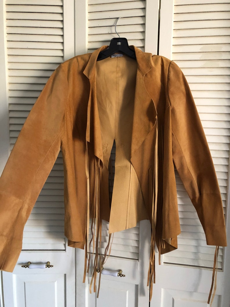 Amazing Suede Fringe Leather Jacket Boho Festival Penny Lane Style
