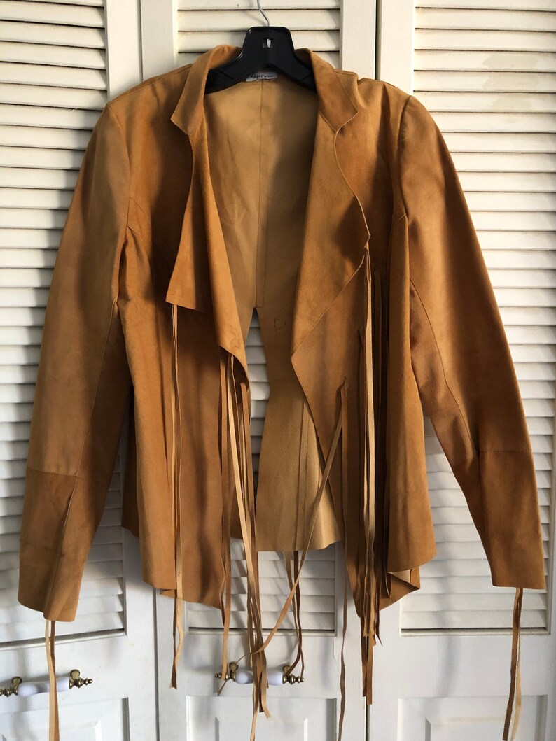 Amazing Suede Fringe Leather Jacket Boho Festival Penny Lane Style