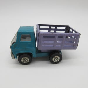1960&#39;s MARX Truck Blue + Purple - Miniature   - Pressed Steel - Diecast