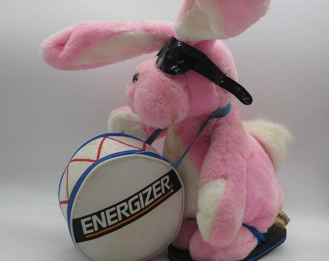 1980's ENERGIZER BUNNY Huge Plush Action Figure Toy Etsy