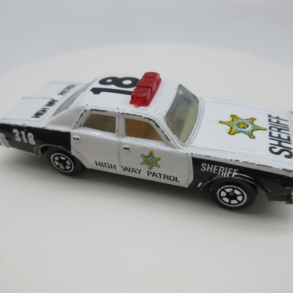 1980's YATMING Police Car - MATCHBOX Diecast Lesney Superfast Vintage