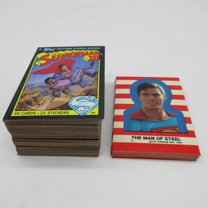 1983 Superman III Jeu complet de 99 cartes + 22 autocollants + Bonus - Topps - Carte non sportive - Nonsport Supergirl
