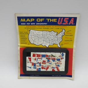 Mapa de rompecabezas de Estados Unidos de 1960 - Jajacoo - Nuevo en paquete - Juego de mesa - Milton Bradley Parker Brothers -