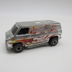 1974 Chrome Super Van w/ Flames -  Redline Hot Wheels -  Diecast Lesney Superfast Vintage