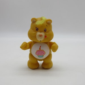 1985 BIRTHDAY BEAR Bisounours - American Greetings - Poinçon - Mini figurine articulée en peluche pour poupée en vinyle