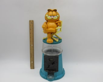 1980's GARFIELD Candy Machine Dispenser - Bubble Gum  - Jim Davis  - 80's