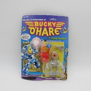 1990 A.F.C. BLINKY - 100% Complete - Captain Bucky O&#39;Hare - MOC - New Carded -  Action Figure - Vintage Toy Ohare AFC