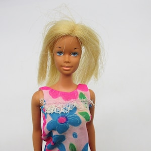 1966 Malibu PJ + Francie #1212 Night Blooms - Dress  Barbie Doll  - Mattel - Clothes - Mod Vintage Clothing -