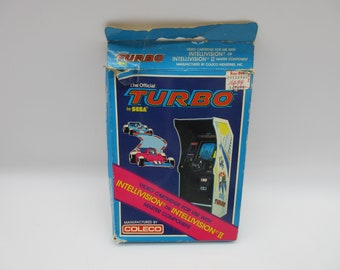 1983 *Rare* TURBO w/ Box + Game + Instructions - Intellivision - Atari Coleco Colecovision Video  2600 5600 7200 Book Paperwork Instruction