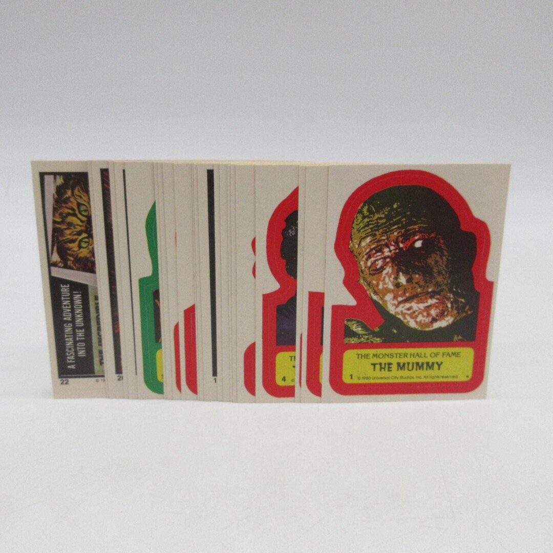 1980 Universal Monsters Hall of Fame Complete Set of 22 Sticker